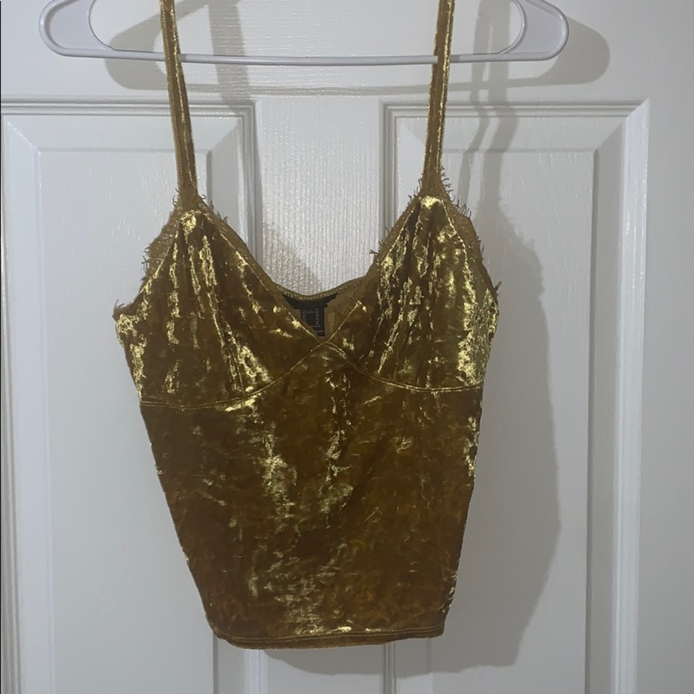 Cropped velvet tank top